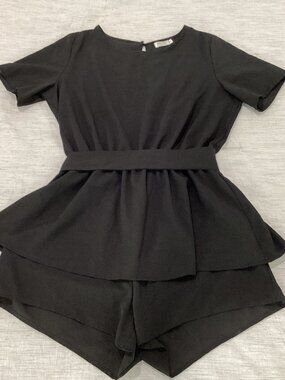 Hount Black Sheer Romper - Medium